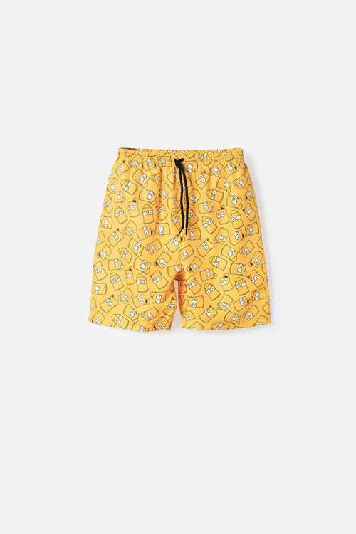 PANTALONETA DE BAÑO BART SIMPSON CON CINTURA ELÁSTICA AMARILLA PARA NIÑO