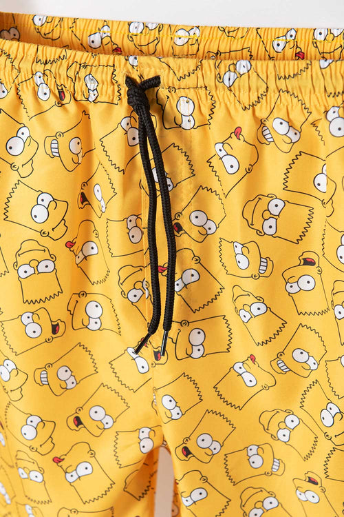 PANTALONETA DE BAÑO BART SIMPSON CON CINTURA ELÁSTICA AMARILLA PARA NIÑO