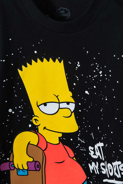 CAMISETA DE LOS SIMPSON NEGRA Y GRIS MANGA LARGA PARA NIÑO