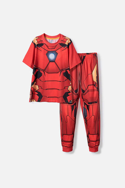 PIJAMA DE IRON MAN ROJA DE PANTALÓN LARGO PARA NIÑO