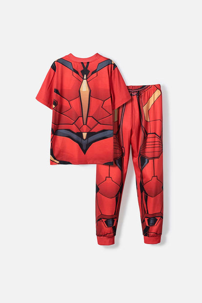 PIJAMA DE IRON MAN ROJA DE PANTALÓN LARGO PARA NIÑO
