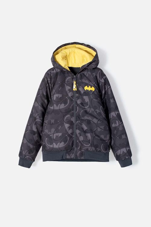 CHAQUETA DE BATMAN CON CIERRE Y CHOMPA GRIS PARA NIÑO