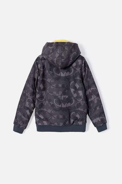 CHAQUETA DE BATMAN CON CIERRE Y CHOMPA GRIS PARA NIÑO