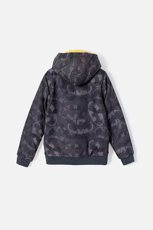 CHAQUETA DE BATMAN CON CIERRE Y CHOMPA GRIS PARA NIÑO