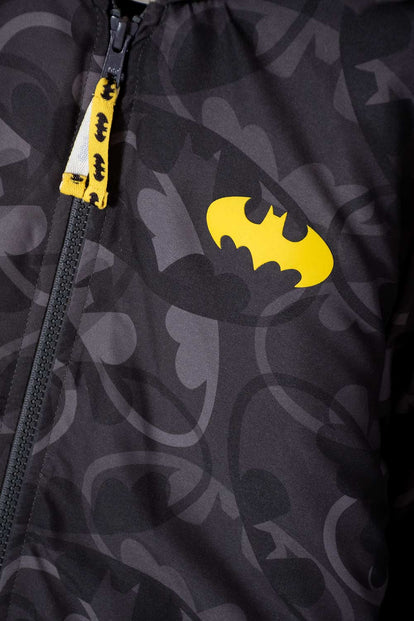 CHAQUETA DE BATMAN CON CIERRE Y CHOMPA GRIS PARA NIÑO
