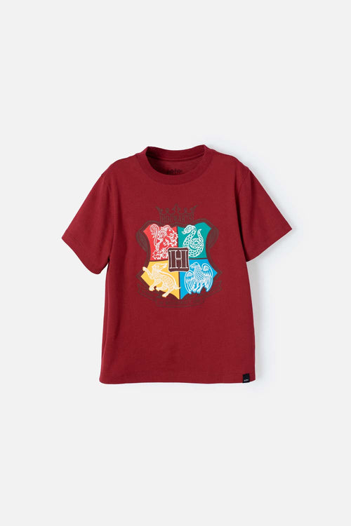 CAMISETA DE HARRY POTTER VINOTINTO MANGA CORTA PARA NIÑO