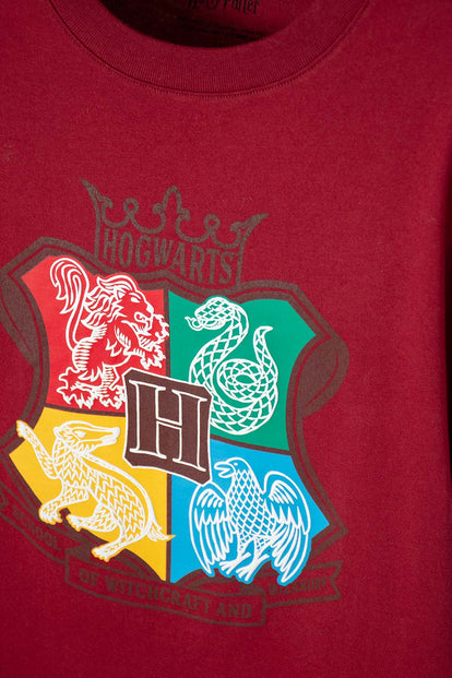 CAMISETA DE HARRY POTTER VINOTINTO MANGA CORTA PARA NIÑO