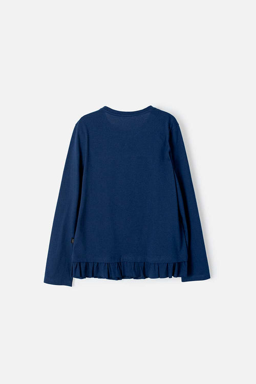 CAMISETA DE HARRY POTTER AZUL MANGA LARGA PARA NIÑA
