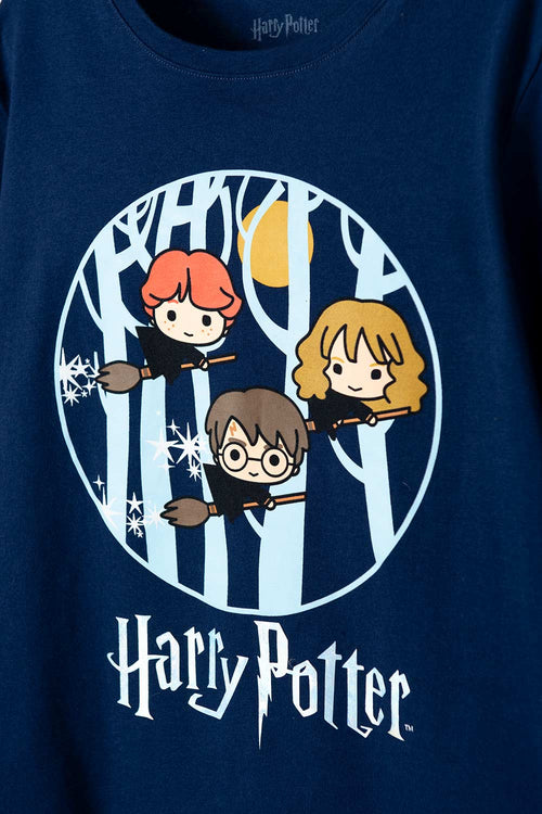 CAMISETA DE HARRY POTTER AZUL MANGA LARGA PARA NIÑA