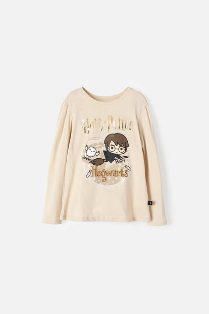 CAMISETA DE HARRY POTTER CAQUI MANGA LARGA PARA NINA MIC Guatemala