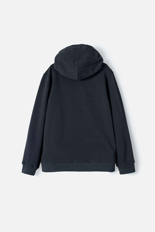 BUZO DE AMONG US CERRADO CON CAPUCHA GRIS PARA NIÑO