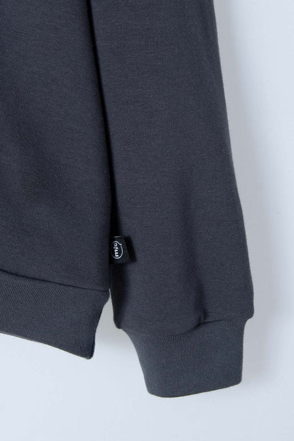 BUZO DE AMONG US CERRADO CON CAPUCHA GRIS PARA NIÑO