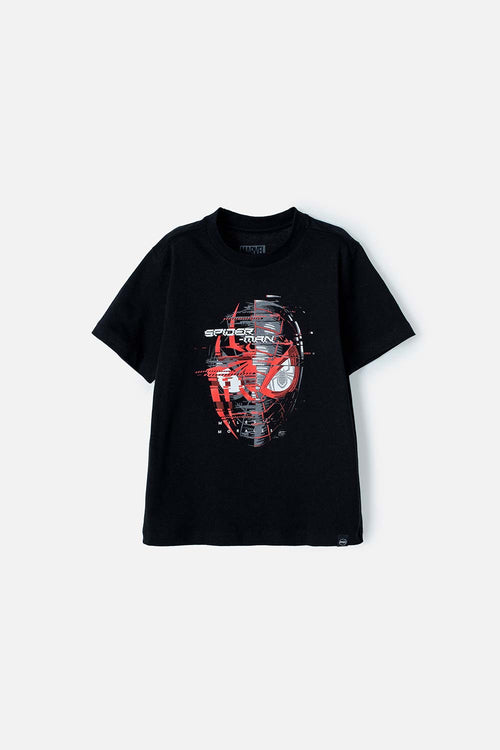 CAMISETA DE SPIDER-MAN MANGA CORTA NEGRA PARA NIÑO