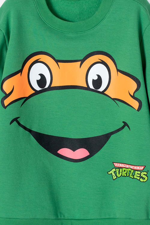BUZO DE LAS TORTUGAS NINJA CERRADO VERDE PARA NIÑO