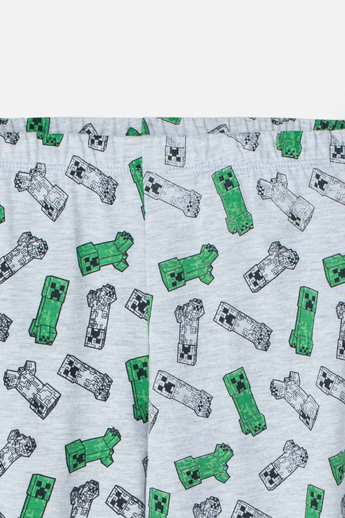 Card slide image -  PIJAMA DE MINECRAFT VERDE Y GRIS JASPE DE PANTALÓN LARGO PARA NIÑO