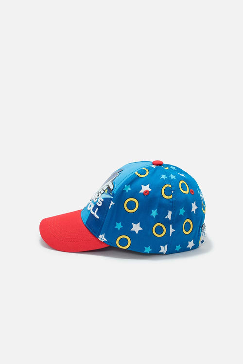 GORRA DE SONIC AZUL Y ROJO PARA NIÑO