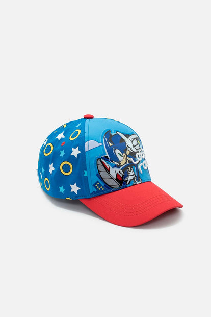 GORRA DE SONIC AZUL Y ROJO PARA NIÑO