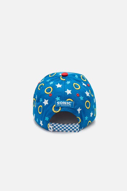 GORRA DE SONIC AZUL Y ROJO PARA NIÑO