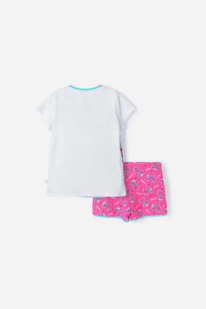 PIJAMA DE TROLLS  CON SHORT MULTICOLOR PARA NIÑA