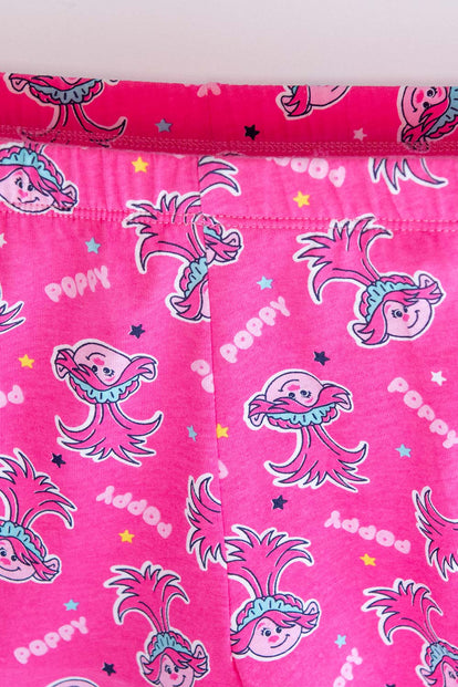 PIJAMA DE TROLLS  CON SHORT MULTICOLOR PARA NIÑA