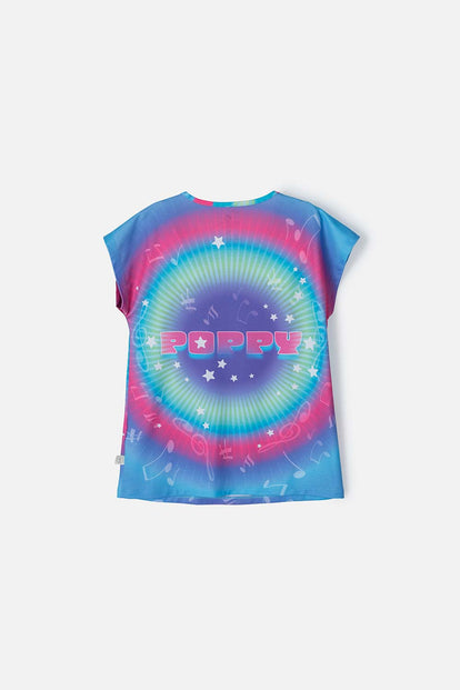 CAMISETA DE TROLLS MULTICOLOR MANGA CORTA PARA NIÑA