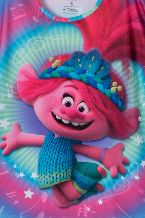 CAMISETA DE TROLLS MULTICOLOR MANGA CORTA PARA NIÑA