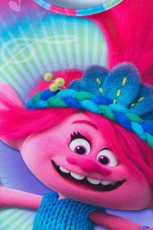 CAMISETA DE TROLLS MULTICOLOR MANGA CORTA PARA NIÑA