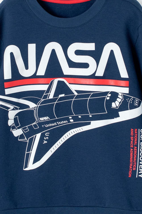 BUZO DE LA NASA CERRADO AZUL OSCURO PARA NIÑO