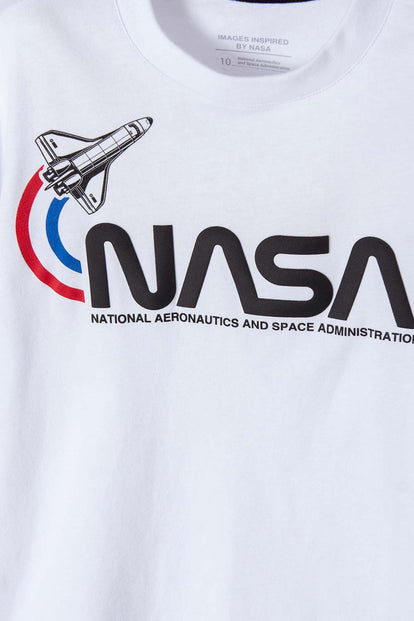 CAMISETA DE LA NASA BLANCA MANGA CORTA PARA NIÑO