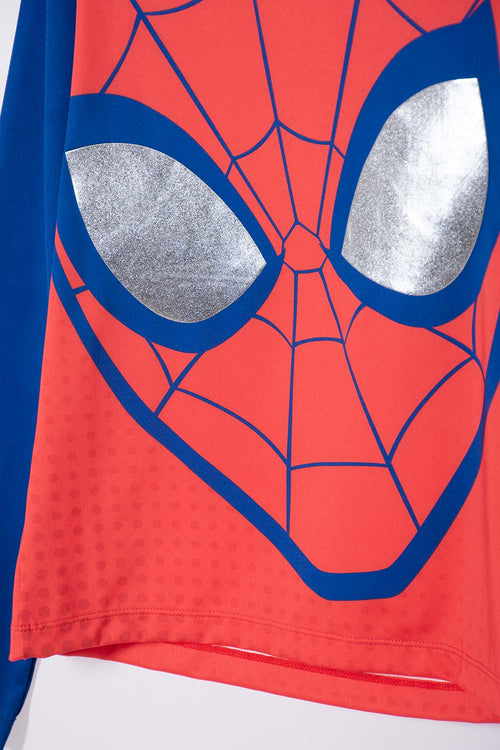 CONJUNTO DE BAÑO DE SPIDER-MAN MANGA LARGA ROJO Y AZUL PARA NIÑO