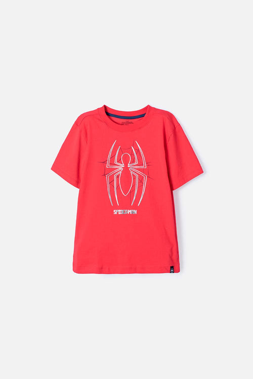 CAMISETA DE SPIDER-MAN MANGA CORTA ROJA PARA NIÑO