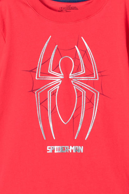 CAMISETA DE SPIDER-MAN MANGA CORTA ROJA PARA NIÑO