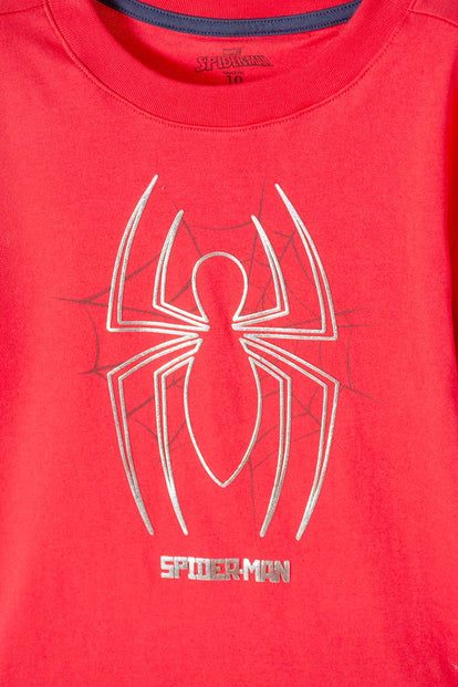 CAMISETA DE SPIDER-MAN MANGA CORTA ROJA PARA NIÑO