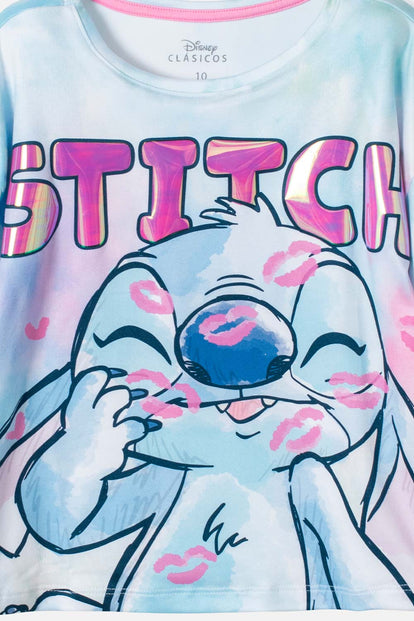 CAMISETA DE STICH MANGA CORTA MULTICOLOR PARA NIÑA