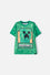 CAMISETA DE MINECRAFT VERDE ESTAMPADA PARA NIÑO