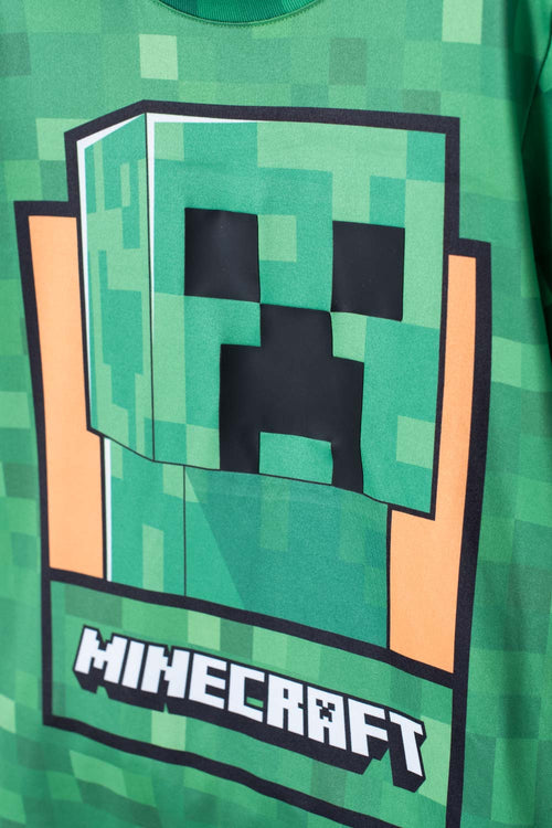 CAMISETA DE MINECRAFT VERDE ESTAMPADA PARA NIÑO