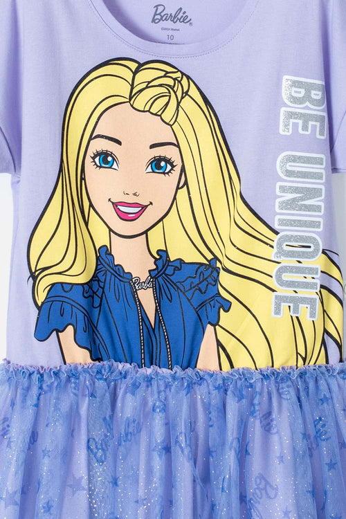 Card slide image -  VESTIDO DE BARBIE MANGA CORTA LILA PARA NIÑA