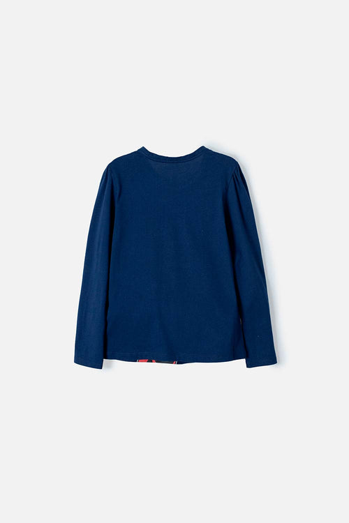 CAMISETA DE MINNIE MANGA LARGA AZUL PARA NIÑA