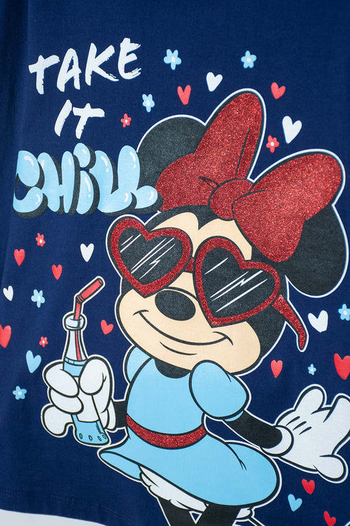 CAMISETA DE MINNIE MANGA LARGA AZUL PARA NIÑA
