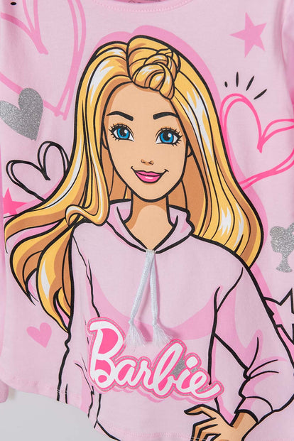 CAMISETA DE LA BARBIE MANGA LARGA ROSADO PARA NIÑA