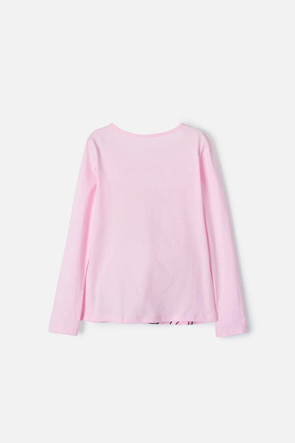 CAMISETA DE LA BARBIE MANGA LARGA ROSADO PARA NIÑA