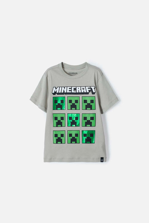 Card slide image -  CAMISETA DE MINECRAFT VERDE MANGA CORTA PARA NIÑO