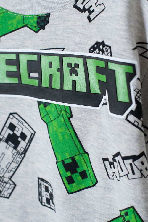 BUZO DE MINECRAFT CERRADO GRIS PARA NIÑO