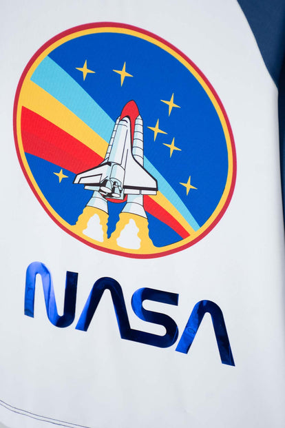CAMISETA DE BAÑO NASA BLANCO/AZUL/ROJO PARA NIÑO