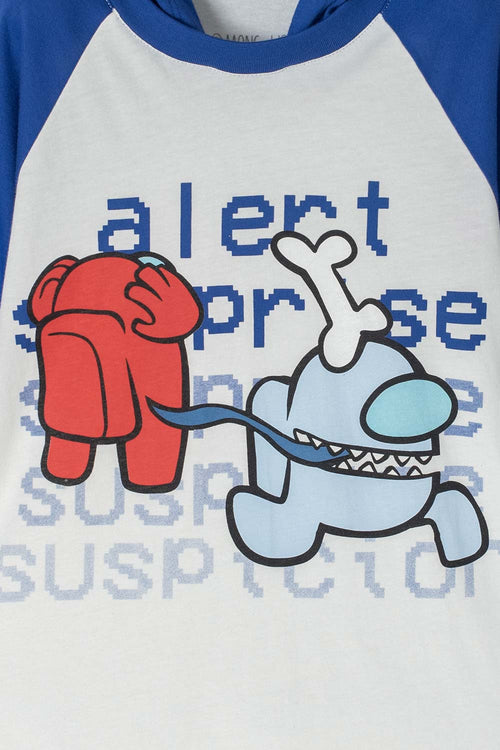 Card slide image -  CAMISETA AMONG US MANGA CORTA MARFIL Y AZUL PARA TEENS NIÑO