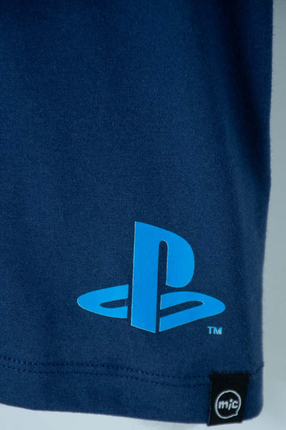 CAMISETA PLAYSTATION  MANGA CORTA AZUL PARA NIÑO