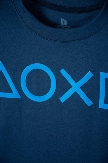 CAMISETA PLAYSTATION  MANGA CORTA AZUL PARA NIÑO