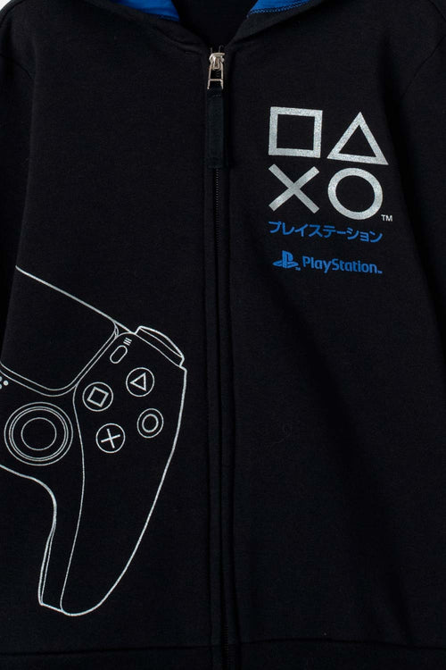 BUZO DE PLAY STATION CON CIERRE NEGRO PARA NIÑO