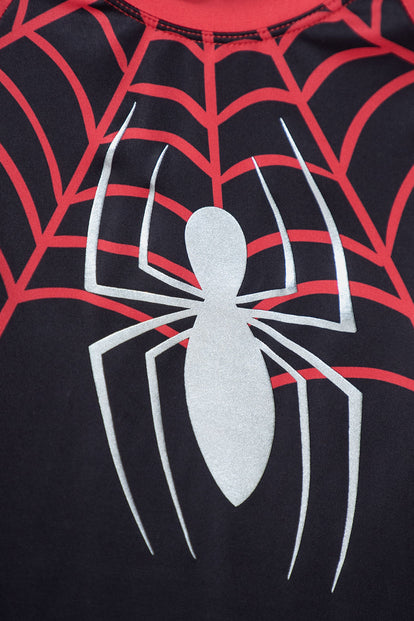 CAMISETA DE BAÑO DE SPIDER-MAN MANGA LARGA NEGRO Y ROJO PARA NIÑO