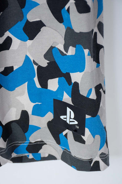 PIJAMA DE PLAYSTATION CON PANTALÓN CORTO AZUL PARA NIÑO